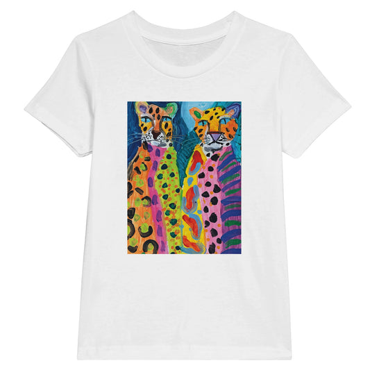 The Leopards kids t-shirt by Paint Barnabus, original artwork by nine-year-old artist Barnaby printed on premium cotton